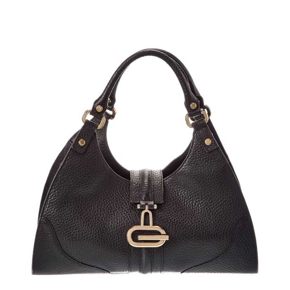 Gucci Black Calf Leather Junco Shoulder Bag (Authentic Pre-Loved)